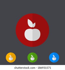 Vector modern circle icons set on gray background