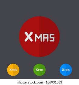 Vector modern circle icons set on gray background