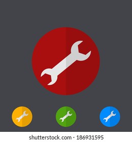 Vector modern circle icons set on gray background