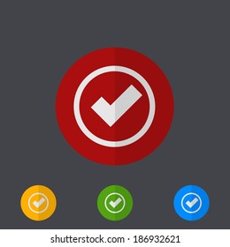 Vector modern circle icons set on gray background