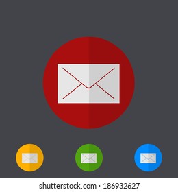 Vector modern circle icons set on gray background