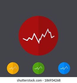 Vector modern circle icons set on gray background