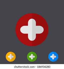 Vector modern circle icons set on gray background