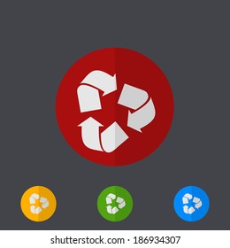 Vector modern circle icons set on gray background