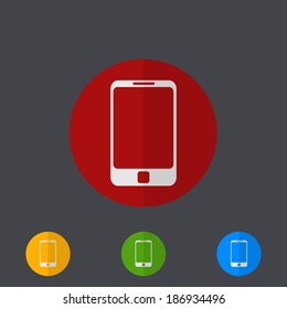 Vector modern circle icons set on gray background