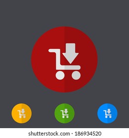 Vector modern circle icons set on gray background