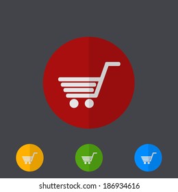 Vector modern circle icons set on gray background