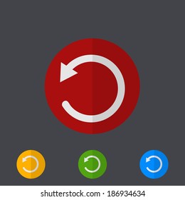 Vector modern circle icons set on gray background