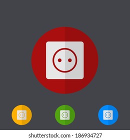Vector modern circle icons set on gray background
