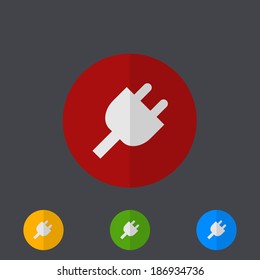 Vector modern circle icons set on gray background