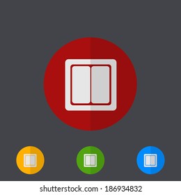 Vector modern circle icons set on gray background