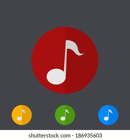 Vector modern circle icons set on gray background