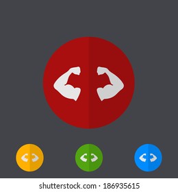 Vector modern circle icons set on gray background