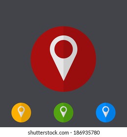 Vector modern circle icons set on gray background