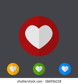 Vector modern circle icons set on gray background