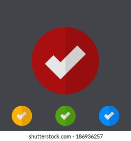 Vector modern circle icons set on gray background