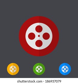 Vector modern circle icons set on gray background