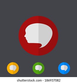 Vector modern circle icons set on gray background