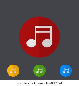 Vector modern circle icons set on gray background