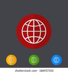 Vector modern circle icons set on gray background