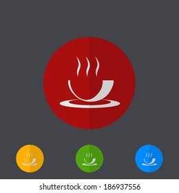 Vector modern circle icons set on gray background