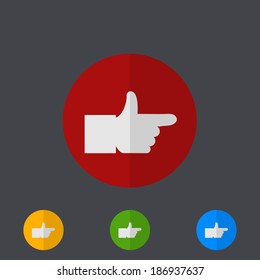 Vector modern circle icons set on gray background