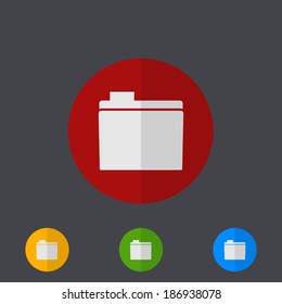 Vector modern circle icons set on gray background