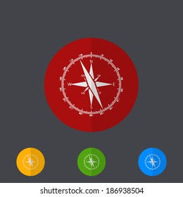 Vector modern circle icons set on gray background