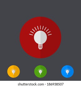 Vector modern circle icons set on gray background