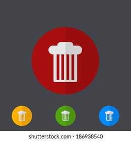 Vector modern circle icons set on gray background