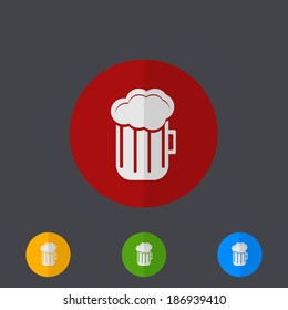 Vector modern circle icons set on gray background