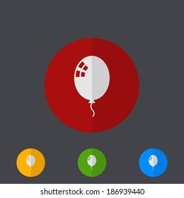 Vector modern circle icons set on gray background