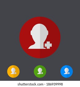 Vector modern circle icons set on gray background