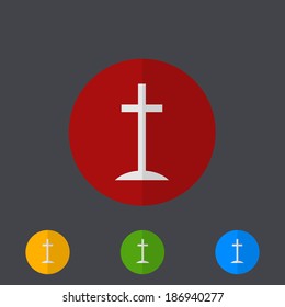Vector modern circle icons set on gray background