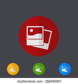 Vector modern circle icons set on gray background