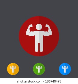 Vector modern circle icons set on gray background