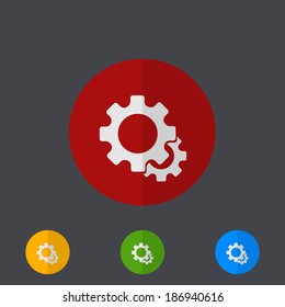 Vector modern circle icons set on gray background