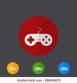 Vector modern circle icons set on gray background