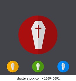 Vector modern circle icons set on gray background