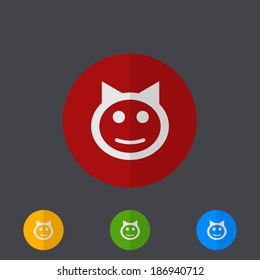 Vector modern circle icons set on gray background