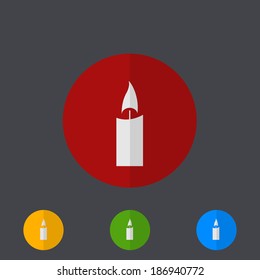 Vector modern circle icons set on gray background
