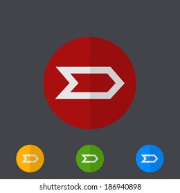Vector modern circle icons set on gray background