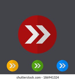 Vector modern circle icons set on gray background