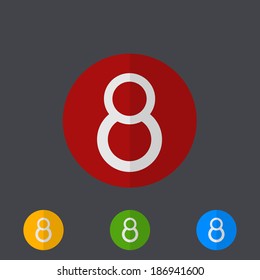 Vector modern circle icons set on gray background