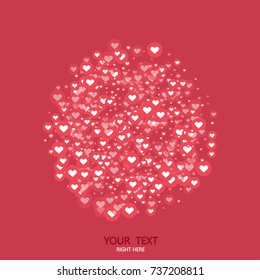 Vector modern circle like heart icons background. Social media concept. Valentines day invitation. Love symbol poster