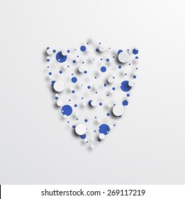 Vector modern circle shield icon on white background