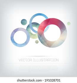 Vector modern circles background with colorful trendy and modern polygonal texture