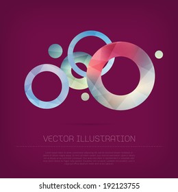Vector modern circles background with colorful trendy and modern polygonal texture