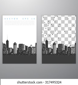 Vector modern city. Cityscape background for your design, urban art. Buildings