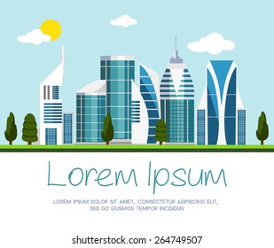 Vector modern city illustration